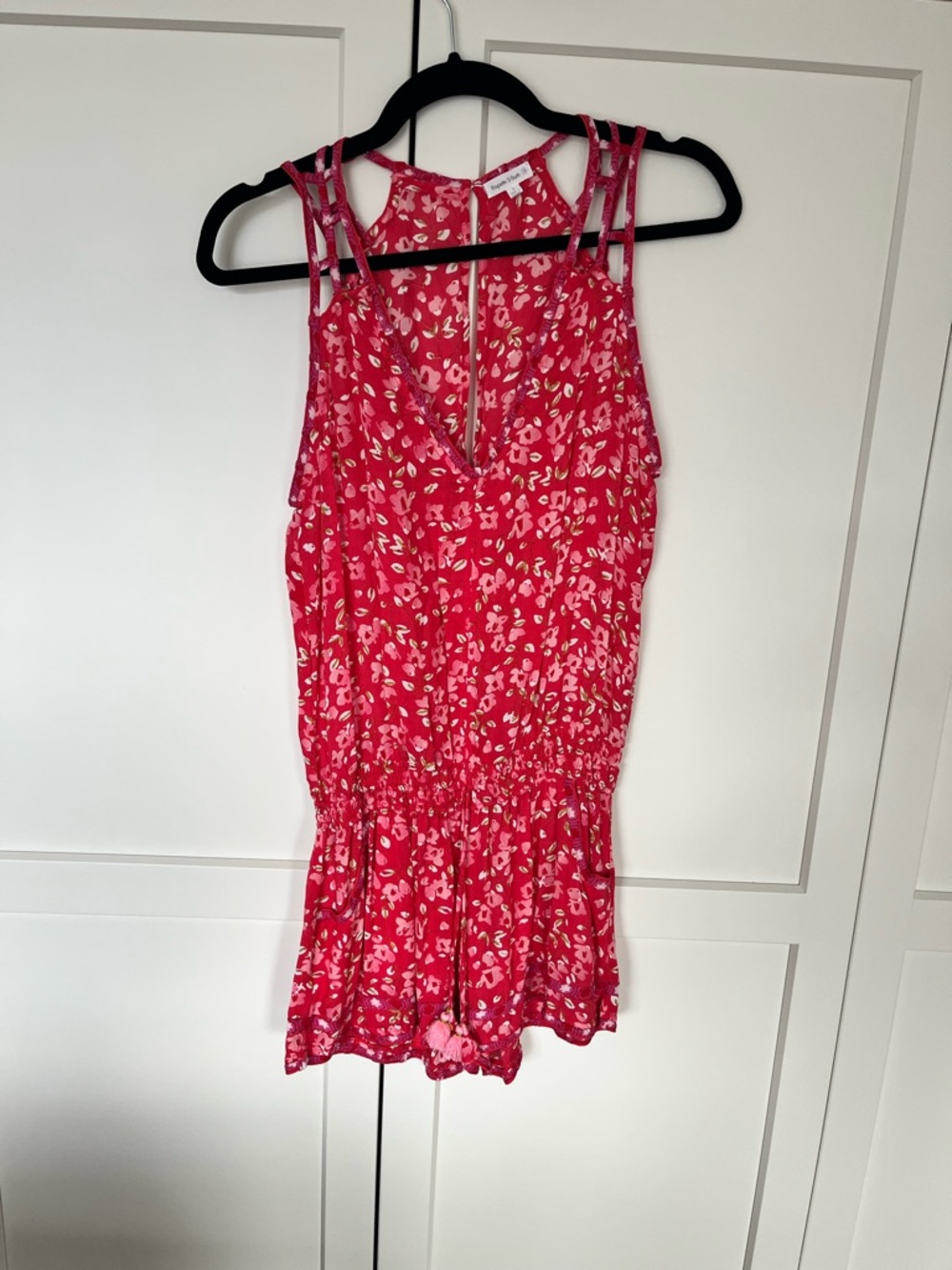 Poupette St Barth Bright Pink Floral Sundress